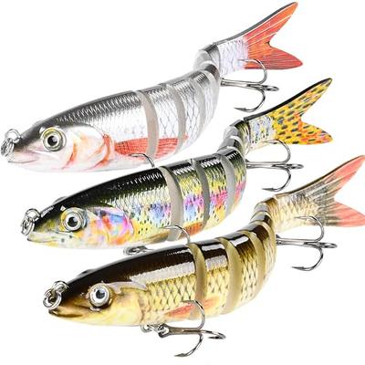 Fishing Lures Topwater Bass Trout Bait 3 PCS Multi Jointed Swimbaits Slow  Sinking Bait Set for Saltwater/Freshwater 4-5.1 in - Yahoo Shopping