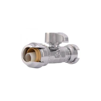 SharkBite 1/2-in Fip x 1/4-in Od Compression Brass Quarter Turn Stop Angle  Valve in the Shut-Off Valves department at