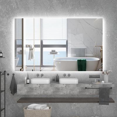 40 in. W x 32 in. H Rectangular Frameless LED Light Anti-Fog Wall Bathroom  Vanity Mirror with Backlit and Front Light