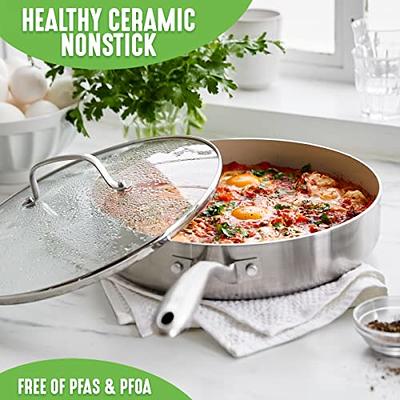 GreenLife Tri-Ply Stainless Steel Healthy Ceramic Nonstick, 11 Frying Pan  Skillet, PFAS-Free, Multi Clad, Induction, Dishwasher Safe, Oven Safe