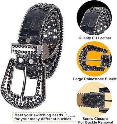 FAN&LOUIS Black Snake Belt for Women Fashion Cool Belt with Big