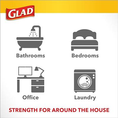 Glad Medium Kitchen Drawstring Trash Bags 8 Gallon White Trash Bag, Fresh Clean Scent, 80 Count