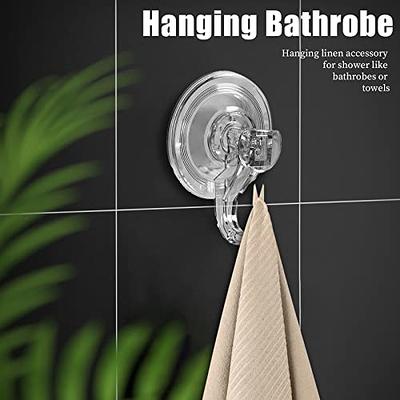 DGYB Large Suction Cup Hooks for Shower Set of 2 Black Towel Hooks for  Bathrooms