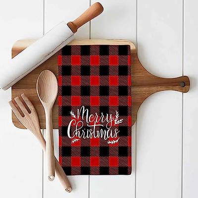 VDLBT Christmas Kitchen Towels Truck Snowflake Wood Grain Dish Cloth  Fingertip Bath Towel Red Buffalo Plaid Hand Drying Soft Tea Towel Set of 2  - Yahoo Shopping