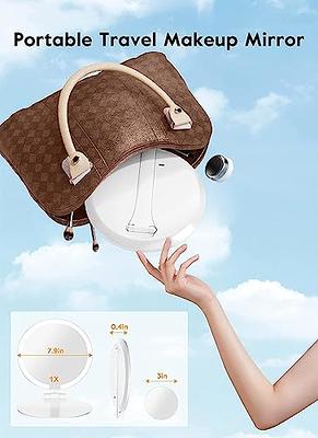 Fancii Rechargeable Travel Makeup Mirror with LED Light, 8 Foldable Stand,  3 Color Lighting Travel Mirror. Dimmable & Lightweight Portable Vanity  Mirror, Beauty Travel Essential, Abigail - Yahoo Shopping