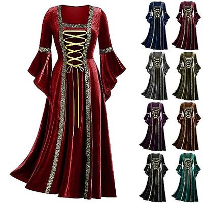  Red Victorian Dress Ball Gowns for Women Vintage Medieval Plus  Size Lace Up Corset Dresses Gothic Renaissance Costume, White, 3X-Large:  Clothing, Shoes & Jewelry