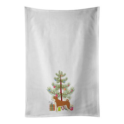 Akita Christmas Tree White Kitchen Towel Set of 2 19 in x 28 in - Yahoo  Shopping