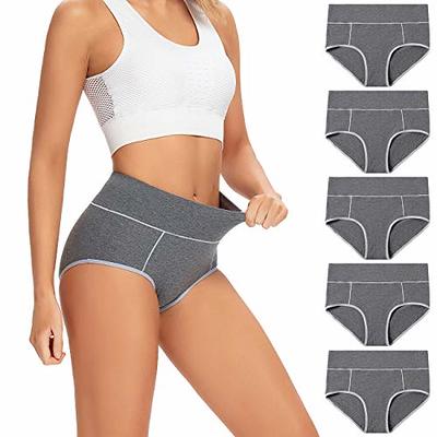  Womens Cotton Underwear High Waist Full Coverage Briefs Soft  Breathable Postpartum Panties Stretch Underpants Regular & Plus Size