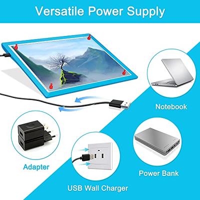  Tracing Light Box, Stepless Dimming Multi Purpose USB Powered  A3 Size Eyes Protecting Light Table for Tracing