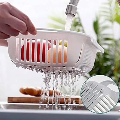 Kitchen Retractable Sink Drain Basket, Multifunctional Fruit And Vegetable  Washing Basket, Draining Dish Rack, Plastic Storage Rack