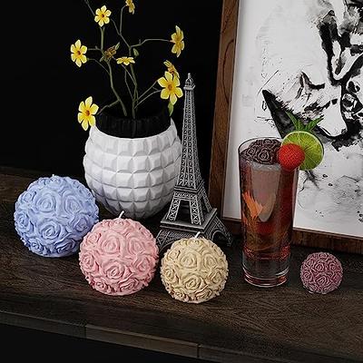 3 Pack Large Rose Flower Ball Mold Rose Ball Candle Mold Multiple