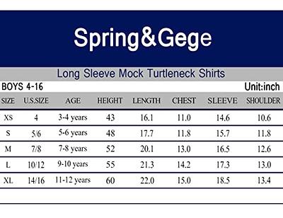 Spring&Gege Little & Big Boys Girls Long Sleeve Mock Turtleneck T-Shirt  Cotton Base Layer Tops, Brown, Size 9-10 Years - Yahoo Shopping