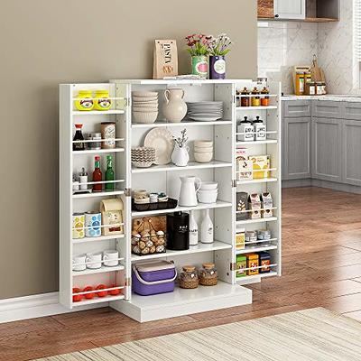 Function Home 41 Kitchen Storage Cabinet, Pantry Cabinet with Doors and  Adjustable Shelves for Kitchen, Living Room and Dinning Room in White