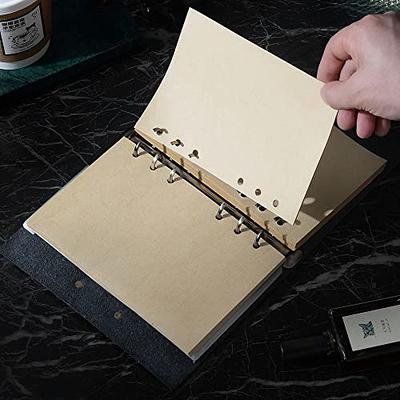 Leather Journal Refillable Notebook, MOONSTER® Writing Journals for Women,  Mens Journal Leather Notebook Cover with Pen, Leather Bound Unlined Paper