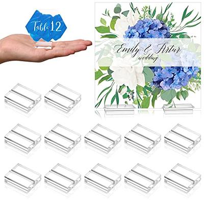 CCINEE 100pcs Plastic Floral Pick Card Holders Clear Fork Shaped