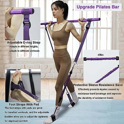 J Bryant 48 in Metal Pilates Bar Kit Resistance Band Training Bar Set with  Resistance Band Foot Straps Exercise Full Body Workout Home Gym Equipment -  Yahoo Shopping