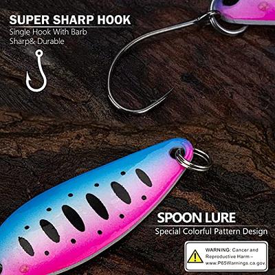 QualyQualy Fishing Spoon Lure Assortment, 30pcs Colorful Trout