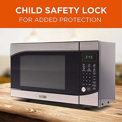 COMMERCIAL CHEF 0.7 Cu Ft Microwave with 10 Power Levels, 700W Microwave  with Digital Display, Countertop Microwave with Child Safety Door Lock