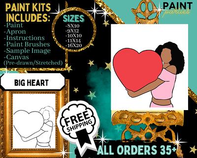 Lady Xiv/Pre-Drawn Canvas Pre-Sketched Sip & Paint Party Kit Painting Diy -  Yahoo Shopping