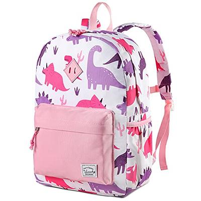 VASCHY Kids Backpack for Girls, Cute Dinosaur Lightweight Backpack