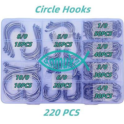 Circle Hooks Fishing Hooks 2X Strong 170PCS/Box220PCS/Box Octopus Catfish  Fish Bulk Fishing Hooks Set Saltwater Freshwater Gear Equipment#1 1/0 2/0  3/0 4/0 5/0 6/0 8/0 10/0(BLACK-220PCS-Bigger) - Yahoo Shopping