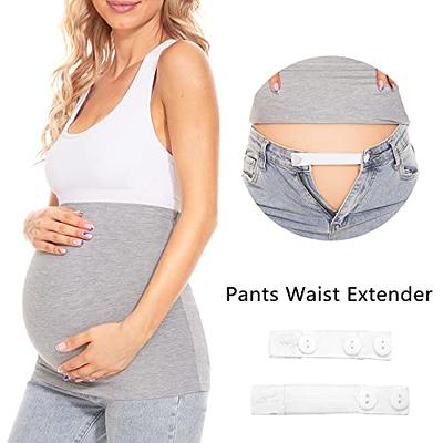 MUSIDORA Maternity Belly Band Pants Extender for Pregnant Women