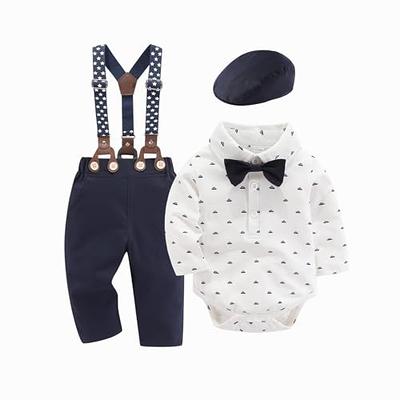 IBTOM CASTLE Newborn Baby Boys Baptism Christening Formal Outfit Bowtie Top  Shirt Suspenders Pants Wedding Party Tuxedo Suit Ring Bearer Overalls  Outfits Clothes Suit All White 9-12 Months - Yahoo Shopping