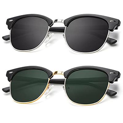 KALIYADI Polarized Sunglasses for Men and Women Semi-Rimless Frame