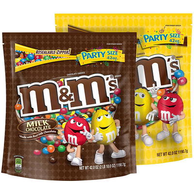 M&M'S Peanut Milk Chocolate Candy, Super Bowl Chocolates Party Size, 38 oz  Bag