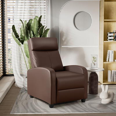 Lacoo Brown Fabric Recliner Chair Home Theater Recliner with Padded Seat and Massage Backrest