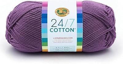  Lion Brand 24/7 Cotton Yarn, Yarn For Knitting, Crocheting,  And Crafts, Cool Grey, 3 Pack