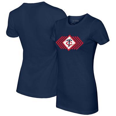 Women's Tiny Turnip White/Navy Detroit Tigers Prism Arrows 3/4-Sleeve Raglan T-Shirt Size: Small