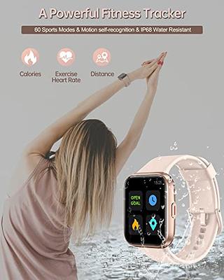 Smart Watch, 1.8 Touch Screen Smartwatch with Alexa Built-in IP68  Waterproof, Fitness Tracker with 100+ Sports Modes Heart Rate/Blood
