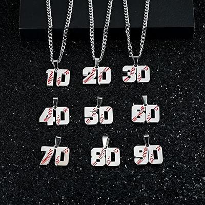 Personalized Baseball Necklaces Baseball Jersey Number 00-99 Necklace  Stainless