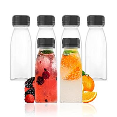  Goiio 5 Pcs 6 Ounce Plastic Juice Bottles, Clear Bulk