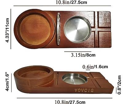 Buy Wooden Cigar Ashtray with Whiskey Glass Tray and Cigar Cutter