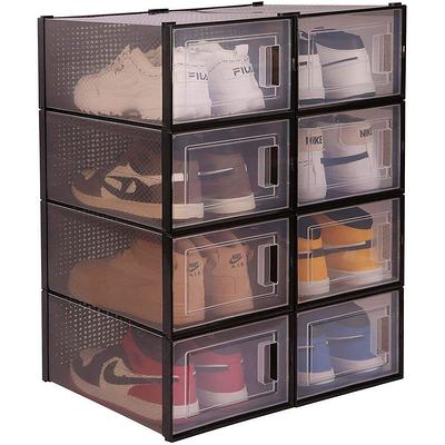 Youngy 6Pcs Plastic Shoe Box Stackable Foldable Shoe Organizer Drawer  Storage For Case Storage Box With Compartments Wooden - Yahoo Shopping