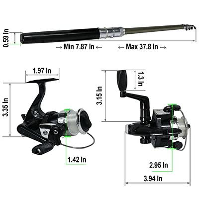 Fishing Rod and Reel Combo Pocket Collapsible Fishing Pole Kit for