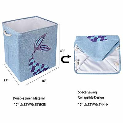 large Cotton linen Fabric Folding Storage Box Foldable Bins Toys