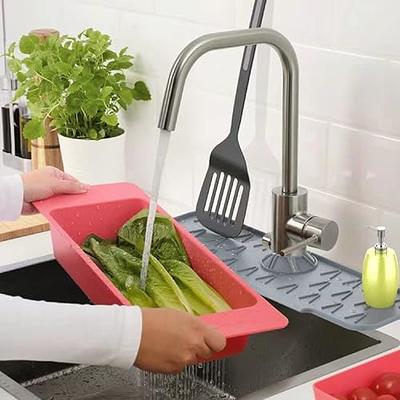 Burfocus Kitchen Sink Splash Guard, Silicone Faucet Handle Drip