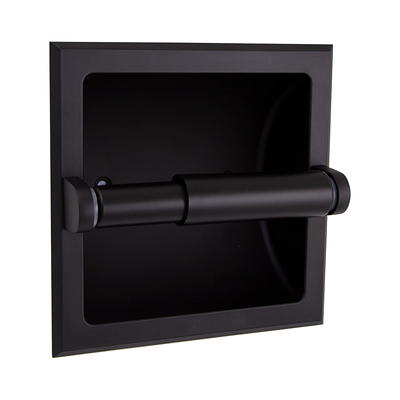 Mainstays Wall Mounted Toilet Tissue Holder, Matte Black Finish 