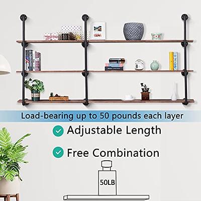 4-Tier Industrial Iron Pipe Shelving DIY Shelf Bookshelf Bracket