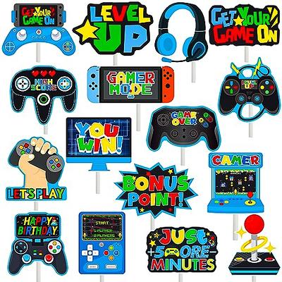 24 Pcs Video Game Cupcake Toppers, Food/Appetizer Picks for Kids Game  Themed Party Supplies Cake Decorations - Double Side