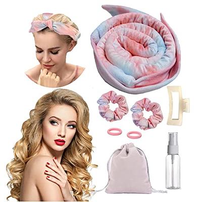 Heatless Hair Curler for Women with Clips and Scrunchies Set ,Heatless  Curling Rod Headband No Heat Silk Ribbon Curling Rod Hair Roller Curls  Includes