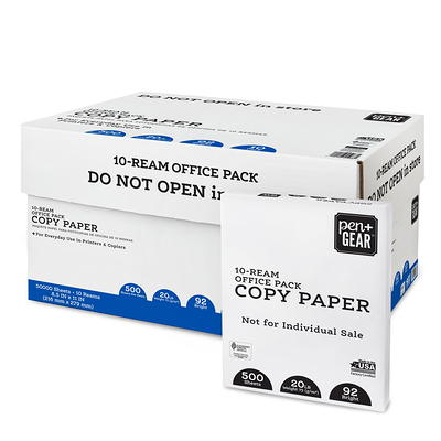 (3 pack) Pen+Gear Copy Paper, 8.5 x 11, 92 Bright White, 20 lb., 10 Ream  Case (5,000 Sheets)