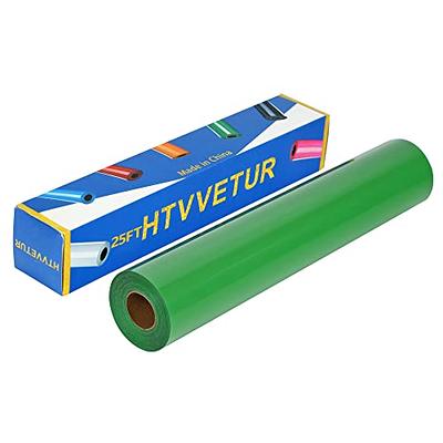 HTVRONT White Iron on Vinyl Roll - 12 x 12ft White Heat Transfer Vinyl,  Heavy Duty White HTV Vinyl Roll for T-Shirts Clothing, Easy to Cut & Weed