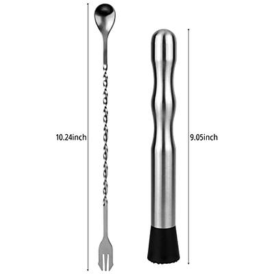 4 Pack Muddler Bar Tool Stainless Steel Cocktail Muddler & Mixing Cocktail  Spoon Set Ideal Cocktail Making Set Bartender Tool for Home and Bar - Yahoo  Shopping