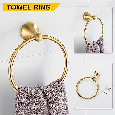 Gold Towel Ring-Solid Brass Towel Ring, Round Wall Mount Bath Towel Holder,  for Bathroom Kitchen Toilet Bathroom Accessories Durable Vintage