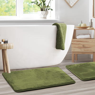 2 Piece Premium Memory Foam Bathroom Mat Set 17x24 and 20x32 inch Bath Rugs,  Green - Yahoo Shopping