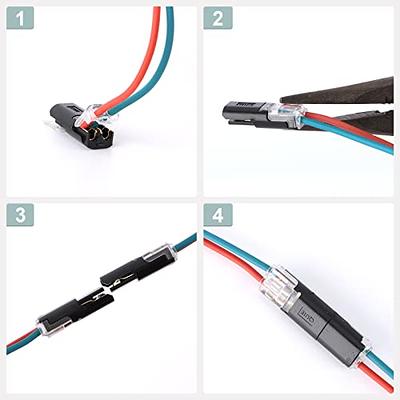 Low Voltage Wire Connectors, TYUMEN 12pcs 1 Pin 1 Way Universal Compact  Wire I Tap Terminals, No Wire-Stripping Required, Toolless Wire Connectors